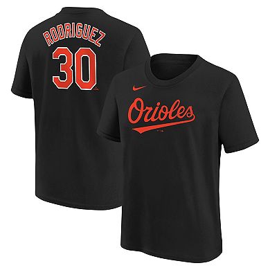 Youth Nike Grayson Rodriguez Black Baltimore Orioles Name & Number T-Shirt