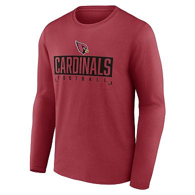 Men's Fanatics Branded Cardinal Arizona Cardinals Stack The Box Long Sleeve T-Shirt