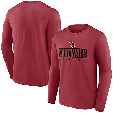 Men's Fanatics Branded Cardinal Arizona Cardinals Stack The Box Long Sleeve T-Shirt