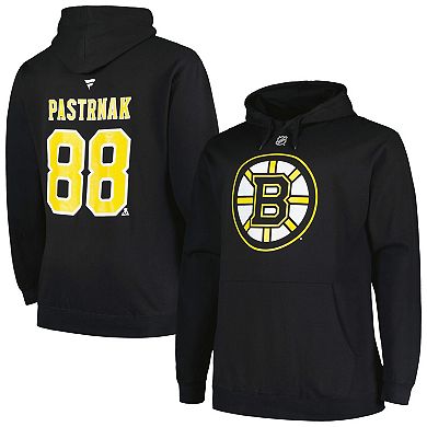Men's Profile David Pastrnak Black Boston Bruins Big & Tall Name & Number Pullover Hoodie