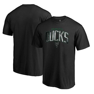 Men's Fanatics Branded Black Milwaukee Bucks Arch Smoke T-Shirt