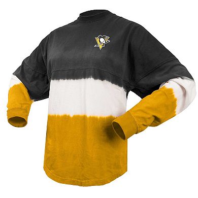Women's Fanatics Branded Black/Gold Pittsburgh Penguins Ombre Long Sleeve T-Shirt