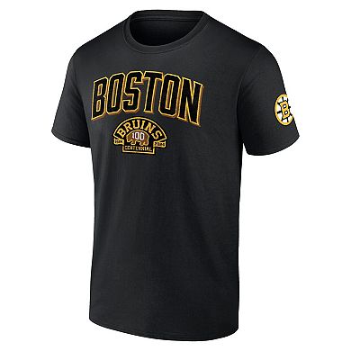 Men's Fanatics Branded  Black Boston Bruins Centennial Lock Up T-Shirt