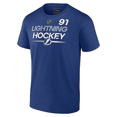 Men's Fanatics Branded Steven Stamkos Blue Tampa Bay Lightning Authentic Pro Prime Name & Number T-Shirt