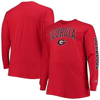 Men's Champion Red Georgia Bulldogs Big & Tall 2-Hit Long Sleeve T-Shirt