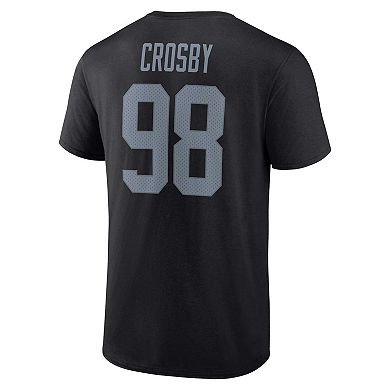 Men's Fanatics Branded Maxx Crosby Black Las Vegas Raiders Player Icon Name & Number T-Shirt