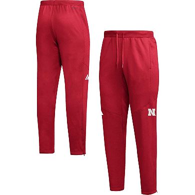Men's adidas  Scarlet Nebraska Huskers 2023 Travel AEROREADY Tapered Pants