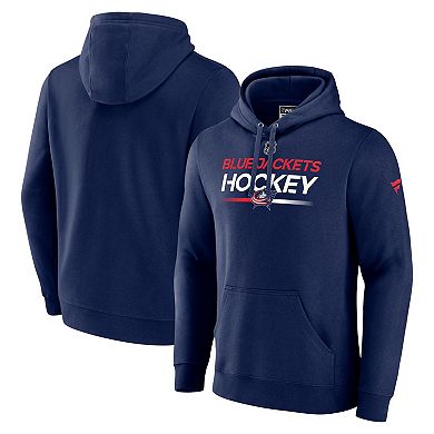 Men's Fanatics Branded  Navy Columbus Blue Jackets Authentic Pro Pullover Hoodie