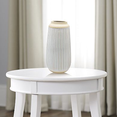Fluted Glaze Cylinder Decorative Vase Table Decor