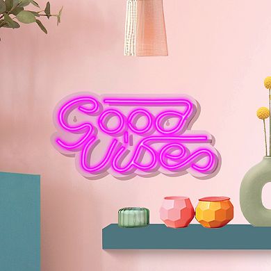 "Good Vibes" LED Wall Sign Decoration