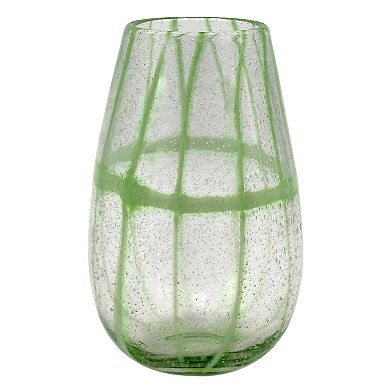 Striped Glass Tall Vase Table Decor