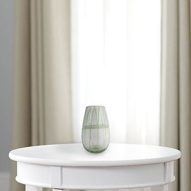 Striped Glass Tall Vase Table Decor