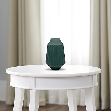 Frosted Glass Rib Vase Table Decor
