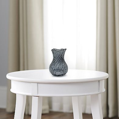Twisted Ribbed Glass Vase Table Decor