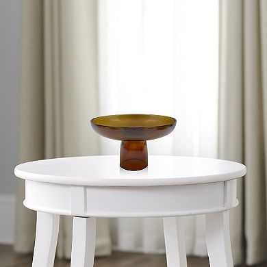 Tinted Glass Pedestal Bowl Table Decor