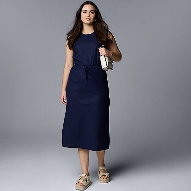 Women's Simply Vera Vera Wang Linen Blend Bias Cut Drawstring Maxi Skirt