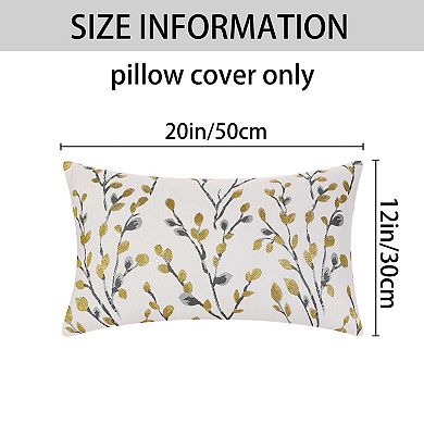 Four Seasons Decoration Throw Floral Pattern Pillow Cases 2 Pcs 12" X 20"