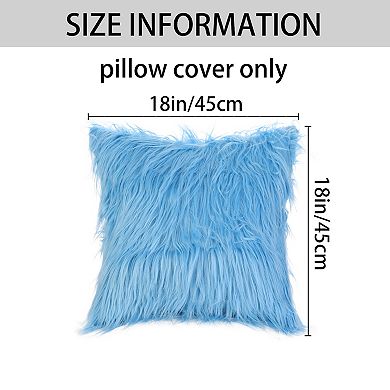 Plush Decorative Solid Throw Modern Bedroom Pillow Covers 2 Pcs 18" X 18"