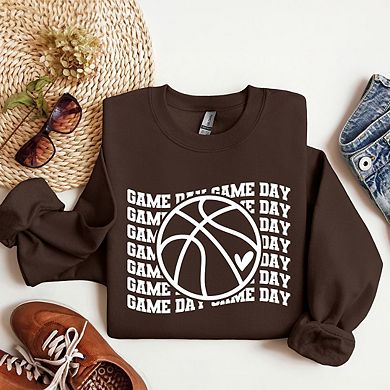 Basketball Game Day Stacked Sweatshirt