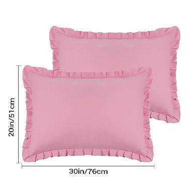 Single Layer Envelope Closure Ruffle Pillowcases 2 Pcs 20" X 30"