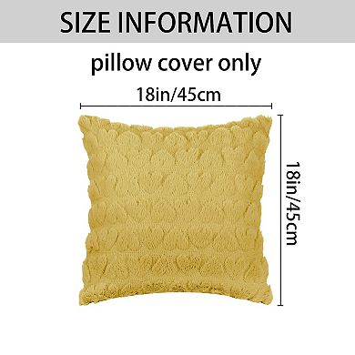 Printed Decorative Faux Fur Heart Pattern Soft Pillow Covers 2 Pcs 18" X 18"