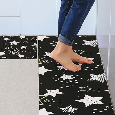 Thick Long And Short Anti-fatigue Kitchen Rugs Set Of 2  Non Slip Mats, 20" X 32" + 20" X 63"