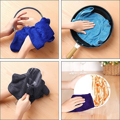 Cleaning Absorbent Microfiber Quick Drying Kitchen Towels 6 Pcs 14" X 30"