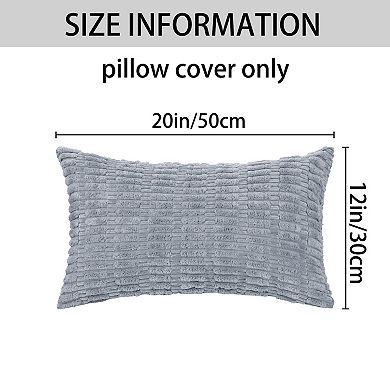 Corduroy Decorative Modern Solid Throw Pillow Covers 2 Pcs 12" X 20"