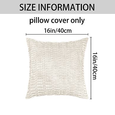 Corduroy Decorative Modern Solid Throw Pillow Covers 2 Pcs 16" X 16"