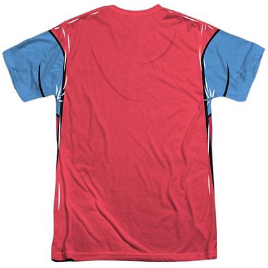 Teen Titans Go To The Movies Superman Uniform Short Sleeve Adult Poly Crew T-shirt