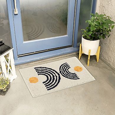 Indoor Outdoor Non-slip Absorbent Resist Dirt Entrance Soft Fluffy Carpet Doormats, 18" X 28"