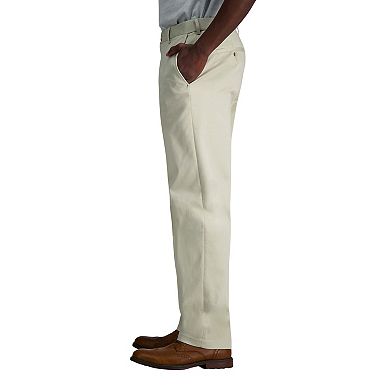  Men's Haggar® Wrinkle Free Performance Khaki Classic Fit Flat Front Pant