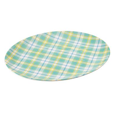 Certified International Easter Morning Plaid Melamine Tray 2-piece Set