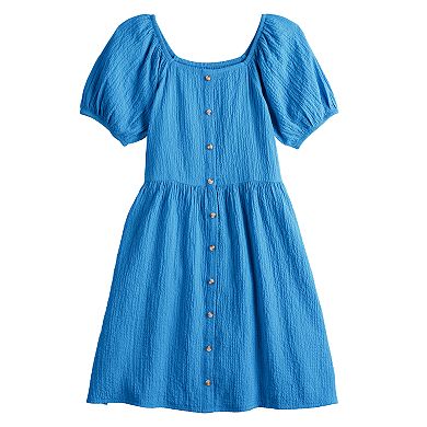 Girls 6-16 SO Button Front Dress in Regular and Plus