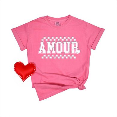 Amour Distressed Checkered Garment Dyed Tees