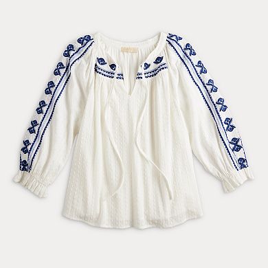 Women's Farmers Market Embroidered Swing Top