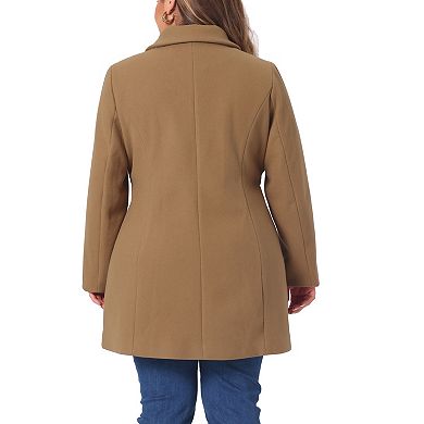 Plus Size Coat For Women Peter Pan Collar Double Breasted Winter Long Coats