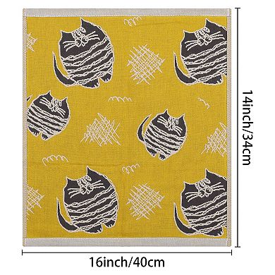 Home Decor Kitty Pattern Absorbent Kitchen Towels 6 Pcs 14" X 16"