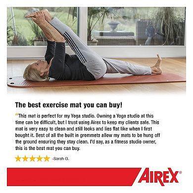 Airex Fitline 180 Closed Cell Foam Fitness Mat W/ Grommets For Yoga & More