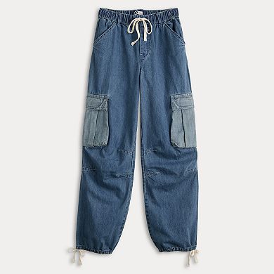 Juniors' SO® Pull-On Cargo Jeans