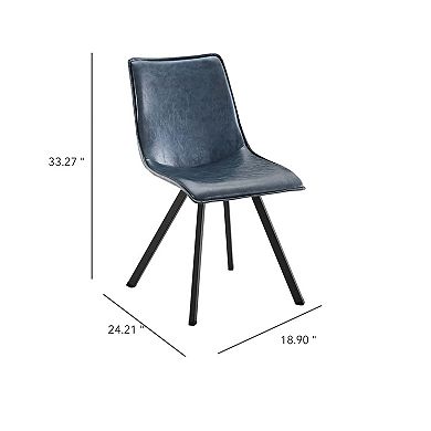 Modern Pu Leather Dining Chair With Metal Legs,set Of 4