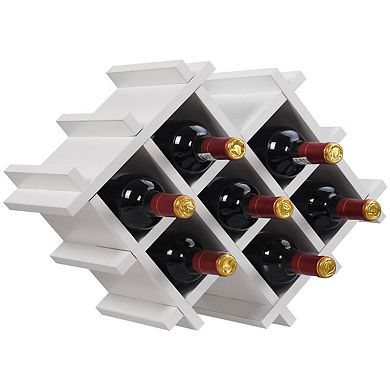 5 Piece Wall Mounted Wine Rack Set With Storage Shelves