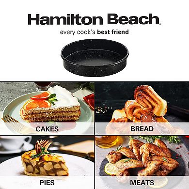 Hamilton Beach Nonstick Round Cake Pan, Carbon Steel, Marble Coating, Multipurpose Bakeware