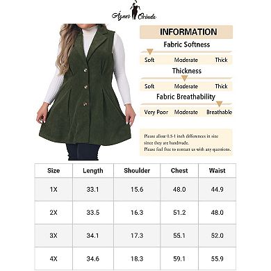 Plus Size Vest For Women Single Breasted Casual Sleeveless Pocket Outerwear Long Vest Jacket