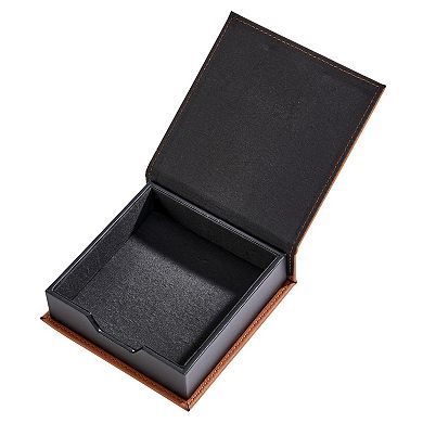 4.75" Caramel Leatherette Square Box