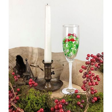 8.7” Mistletoe Love Champagne Set of 2