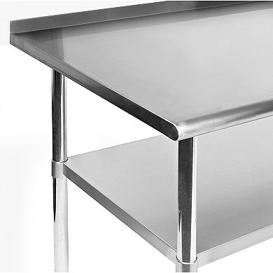 Heavy Duty 30 X 24 Inch Stainless Steel Restaurant Kitchen Prep Work Table With Backsplash