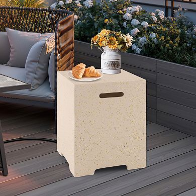 2-in-1 Gas Tank Holder Side Table With Protective Cover