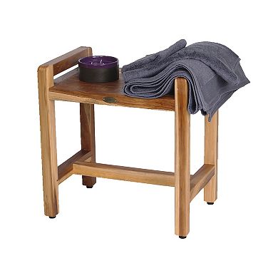 Eleganto 20" Teak Wood Shower Bench With LiftAide Arms