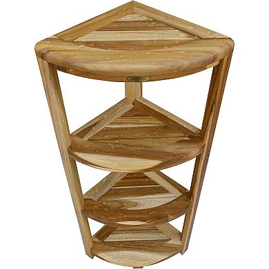 SnazzyCorner 38" teak Wood 4-Tier Corner Shelf